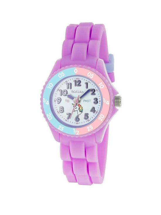front image of tikkers-lilac-kids-watch
