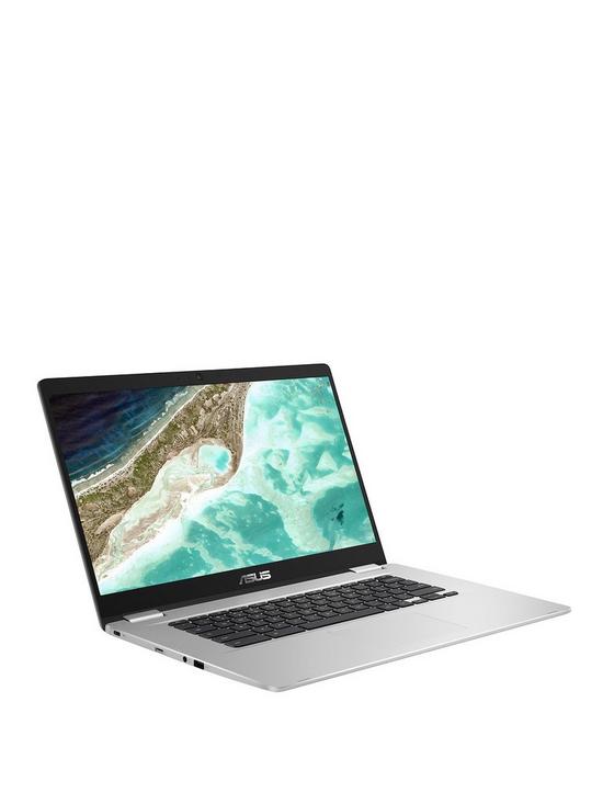 stillFront image of asus-chromebook-c523na-a20057-intel-pentium-4gb-64gb-storage-15in-full-hd-laptop-with-optional-microsft-m365-family-15-months-silver