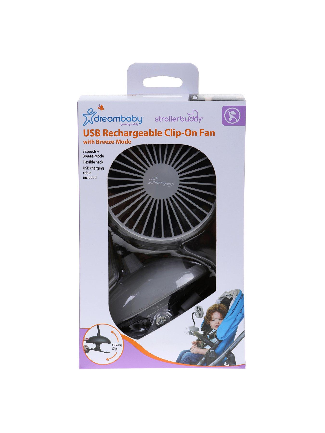 Dreambaby USB Rechargeable Clip-On Caged Fan - Grey