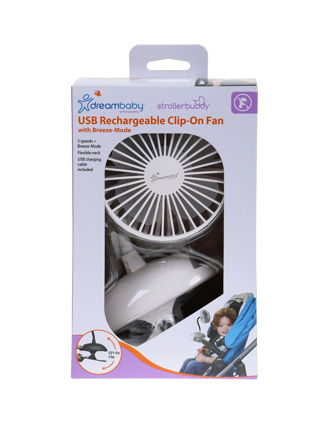 Dreambaby USB Rechargeable Clip On Caged Fan White very