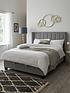  image of very-home-dakota-velvet-ottoman-storage-bed-with-mattress-options-grey