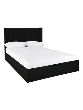 Product photograph of Very Home Nova Faux Leather Ottoman Bed Frame With Mattress Options Buy Amp Save - Bed Frame With Microquilt Mattress from very.co.uk