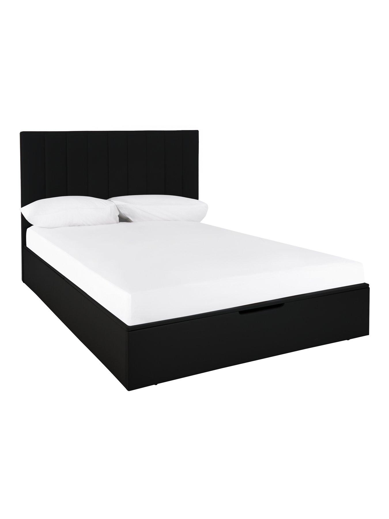 Black bed frame store with storage full