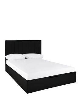 Product photograph of Very Home Nova Faux Leather Ottoman Bed Frame With Mattress Options Buy Amp Save - Bed Frame With Memory Mattress from very.co.uk