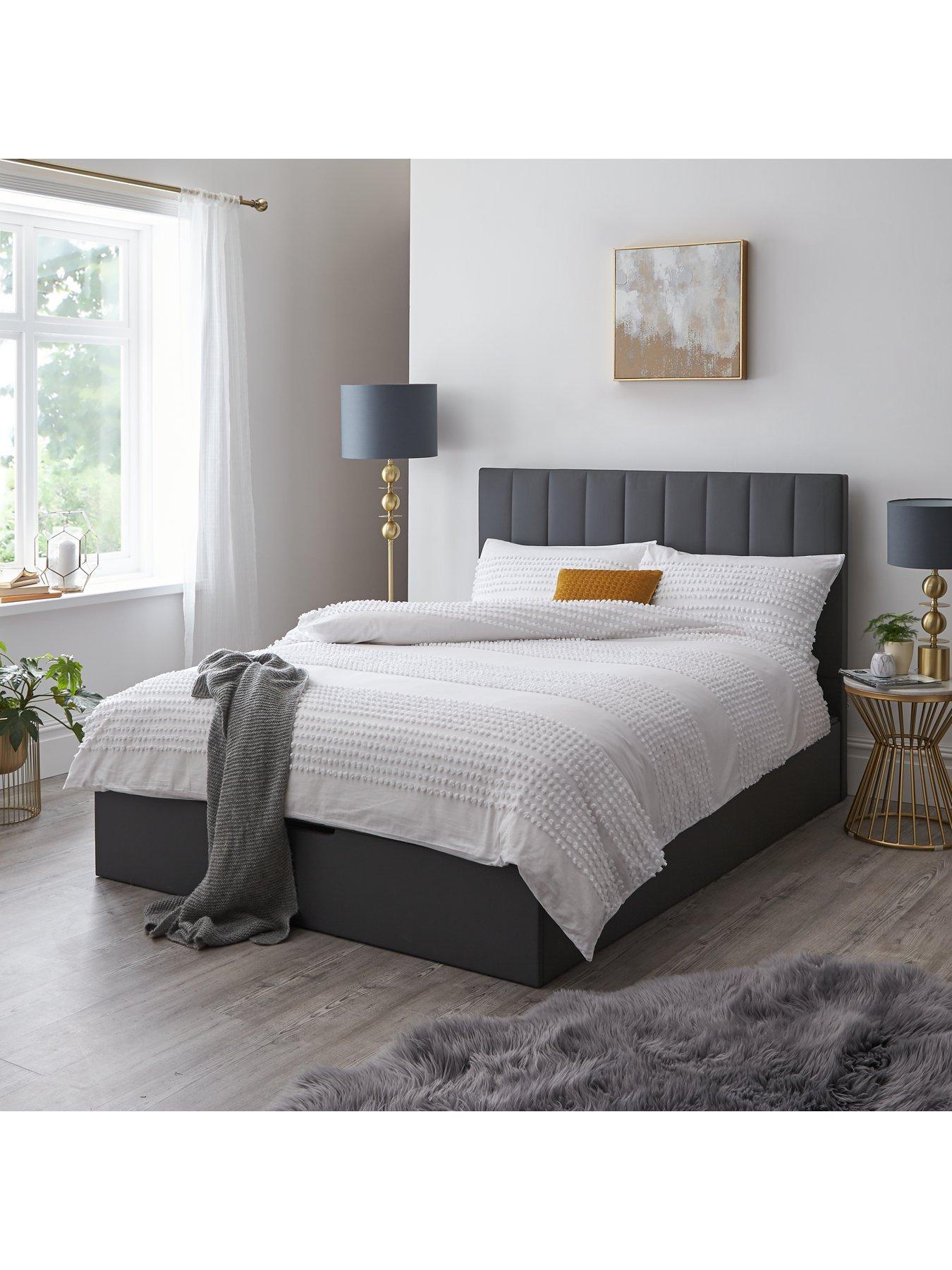 undefined Nova Faux Leather End Lift Up Storage Ottoman Bed with Mattress Options (Buy  &  SAVE!)