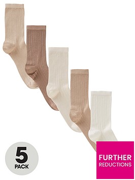 v-by-very-super-soft-bamboo-mock-rib-ankle-socks-5-pack-natural