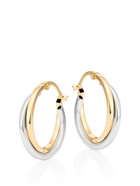 beaverbrooks-9ct-gold-and-white-gold-hoop-earrings