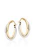  image of beaverbrooks-9ct-gold-and-white-gold-hoop-earrings