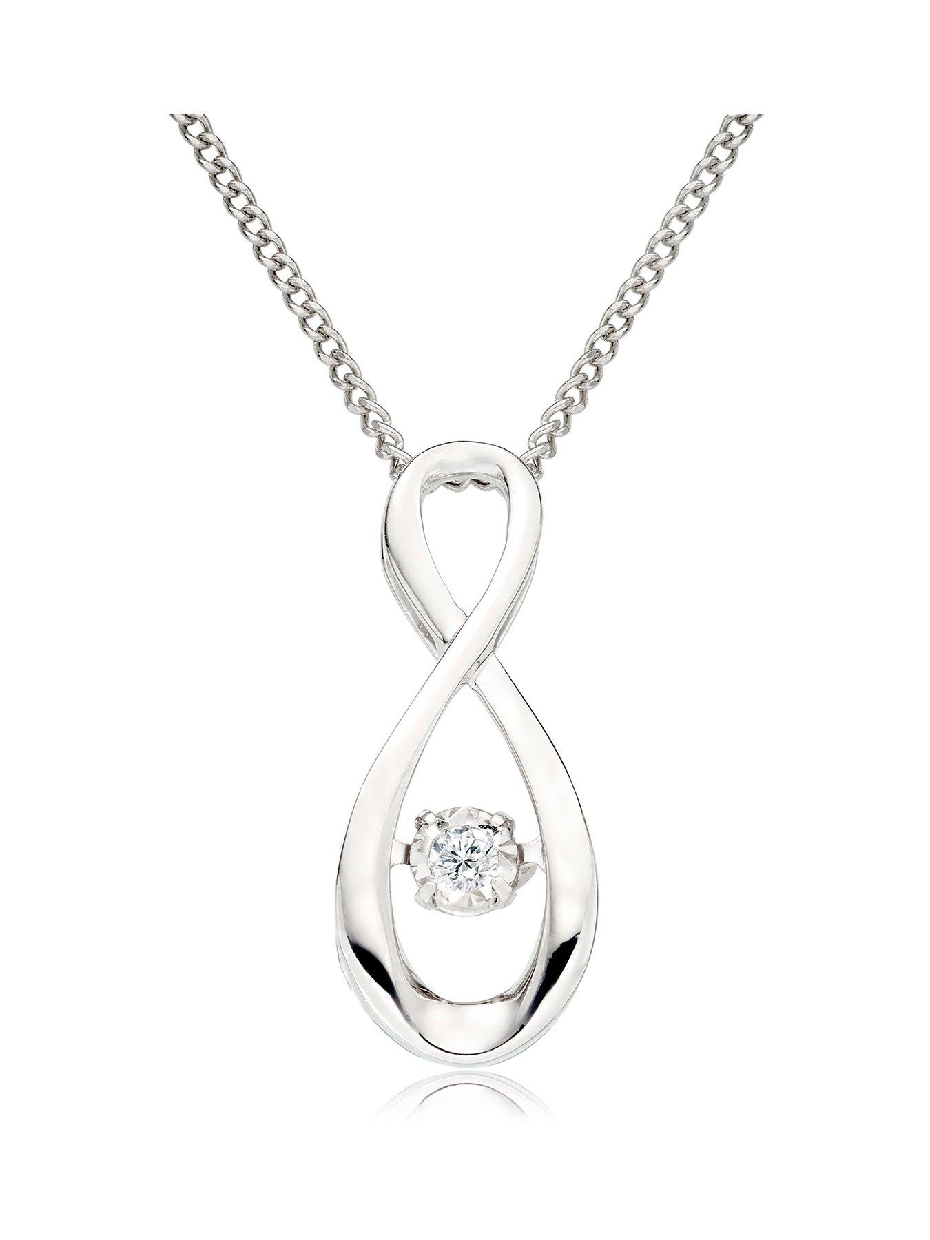 beaverbrooks 9ct white gold diamond pendant
