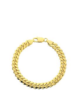 the-love-silver-collection-the-love-silver-collection-gold-plated-sterling-silver-square-8-inch-curb-chain-bracelet