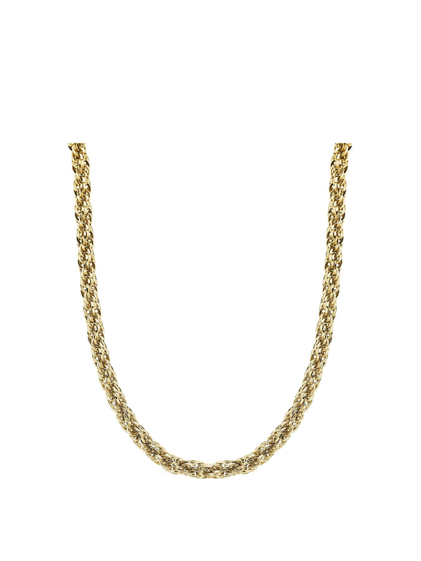 Product photograph of The Love Collection 9ct Yellow Gold Lightweight Rope Chain from very.co.uk