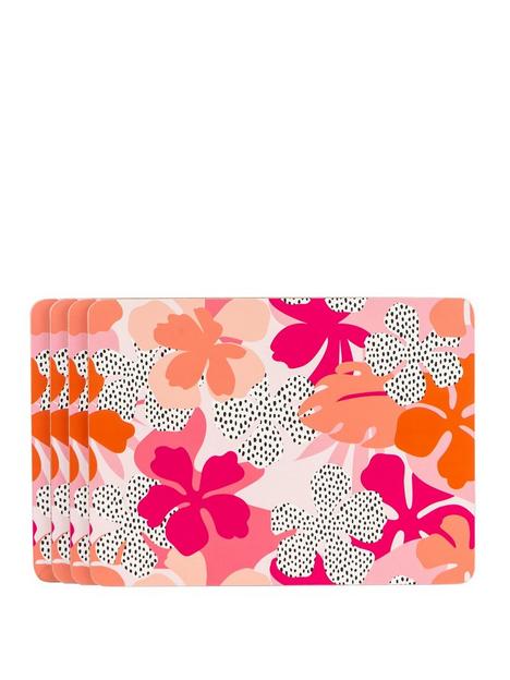 navigate-tribal-fusion-set-of-4-floral-placemats