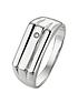 image of the-love-silver-collection-sterling-silver-and-diamond-signet-ring