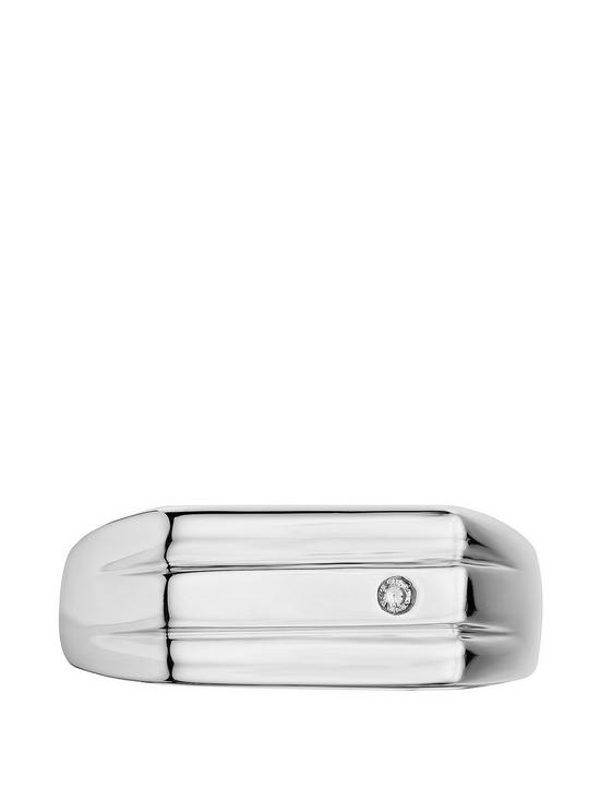 stillFront image of the-love-silver-collection-sterling-silver-and-diamond-signet-ring