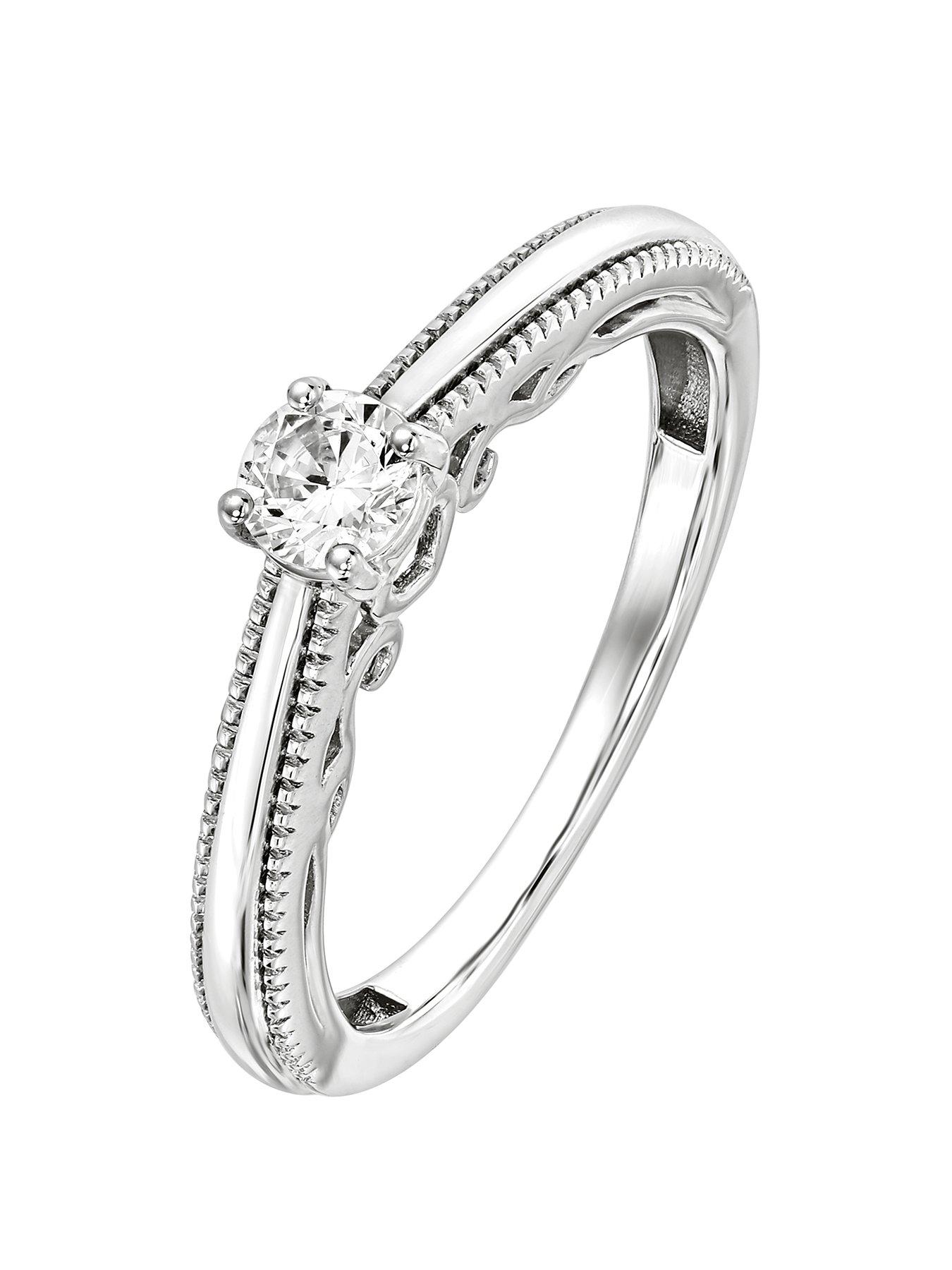 Jewellery & watches 9ct White Gold 0.25ct Diamond Solitaire Ring