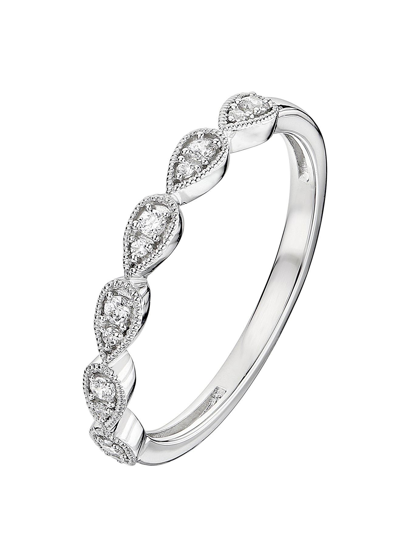 Women 9ct White Gold 0.10ct Diamond Eternity Ring