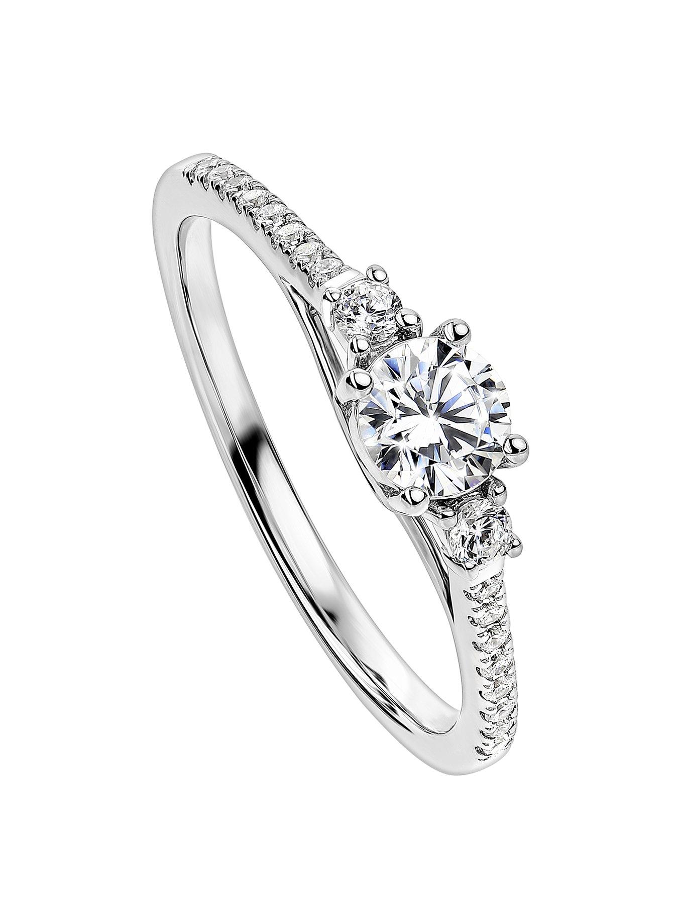 Image 1 of 7 of Created Brilliance Olivia Created Brilliance 9ct White Gold 0.45ct Lab Grown Diamond Three Stone Ring