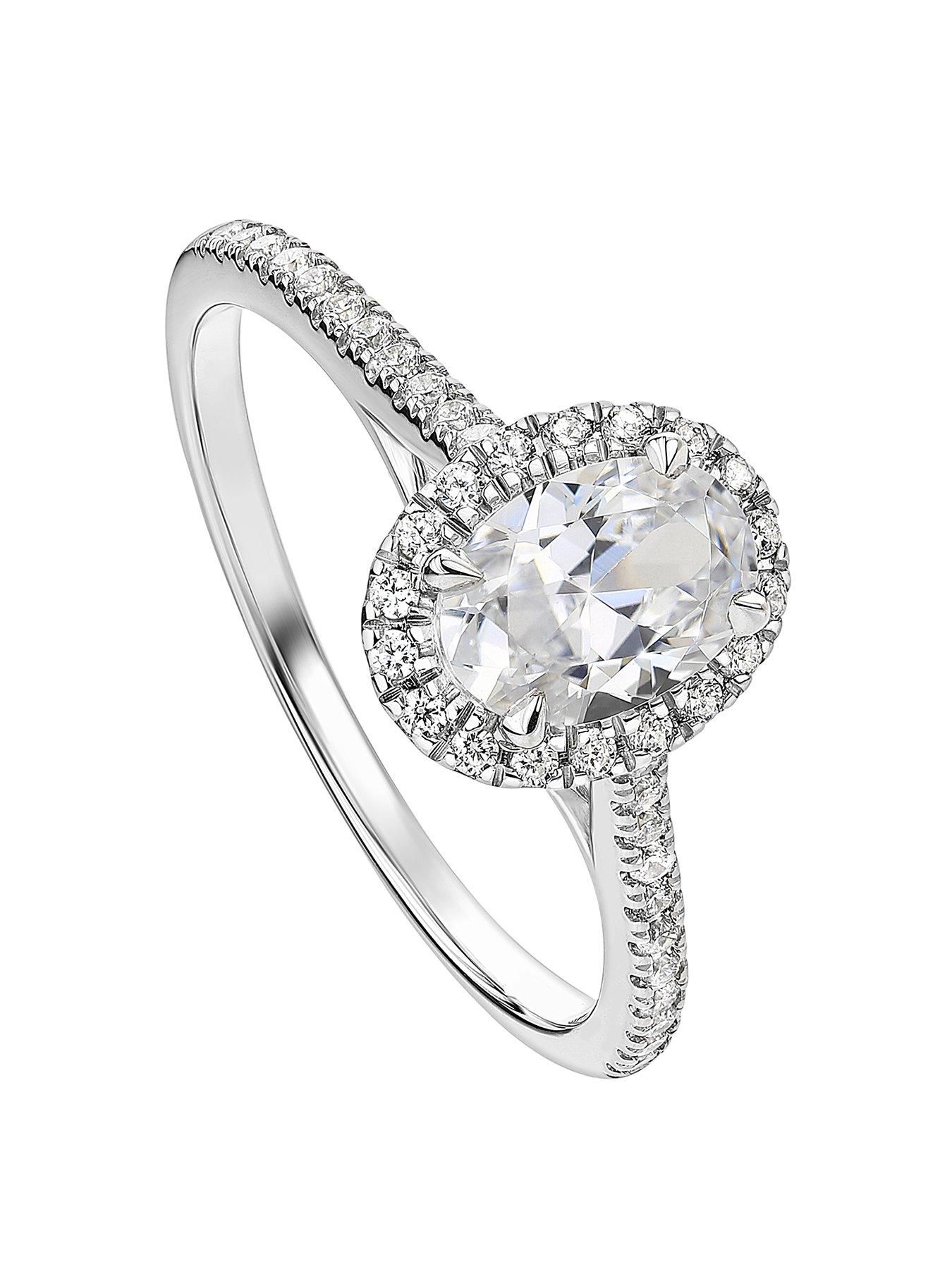 undefined Freya Created Brilliance 9ct White Gold 0.85ct Oval Lab Grown Diamond Ring