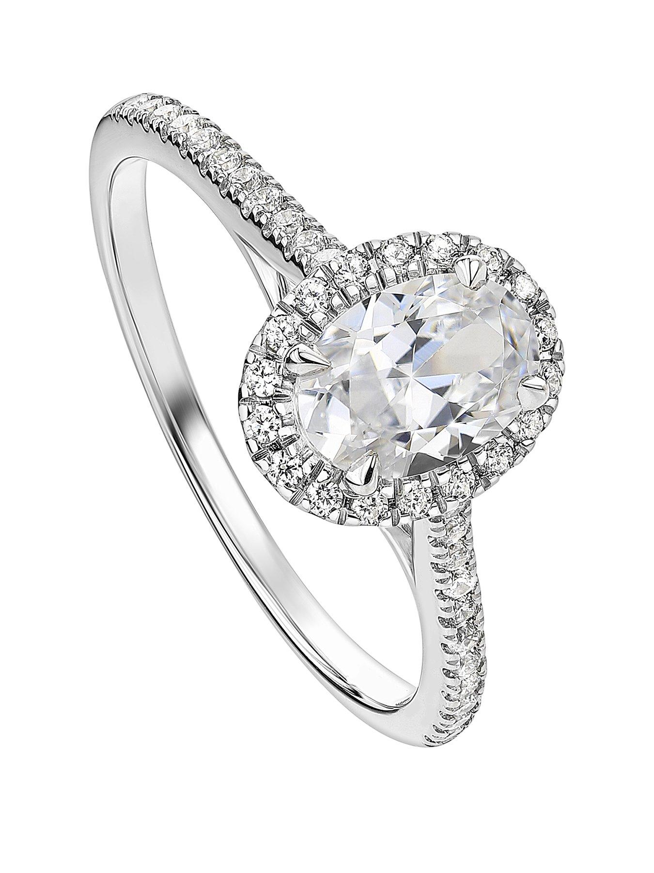 Created Brilliance Freya Created Brilliance 9ct White Gold 0.85ct Oval Lab Grown Diamond Ring