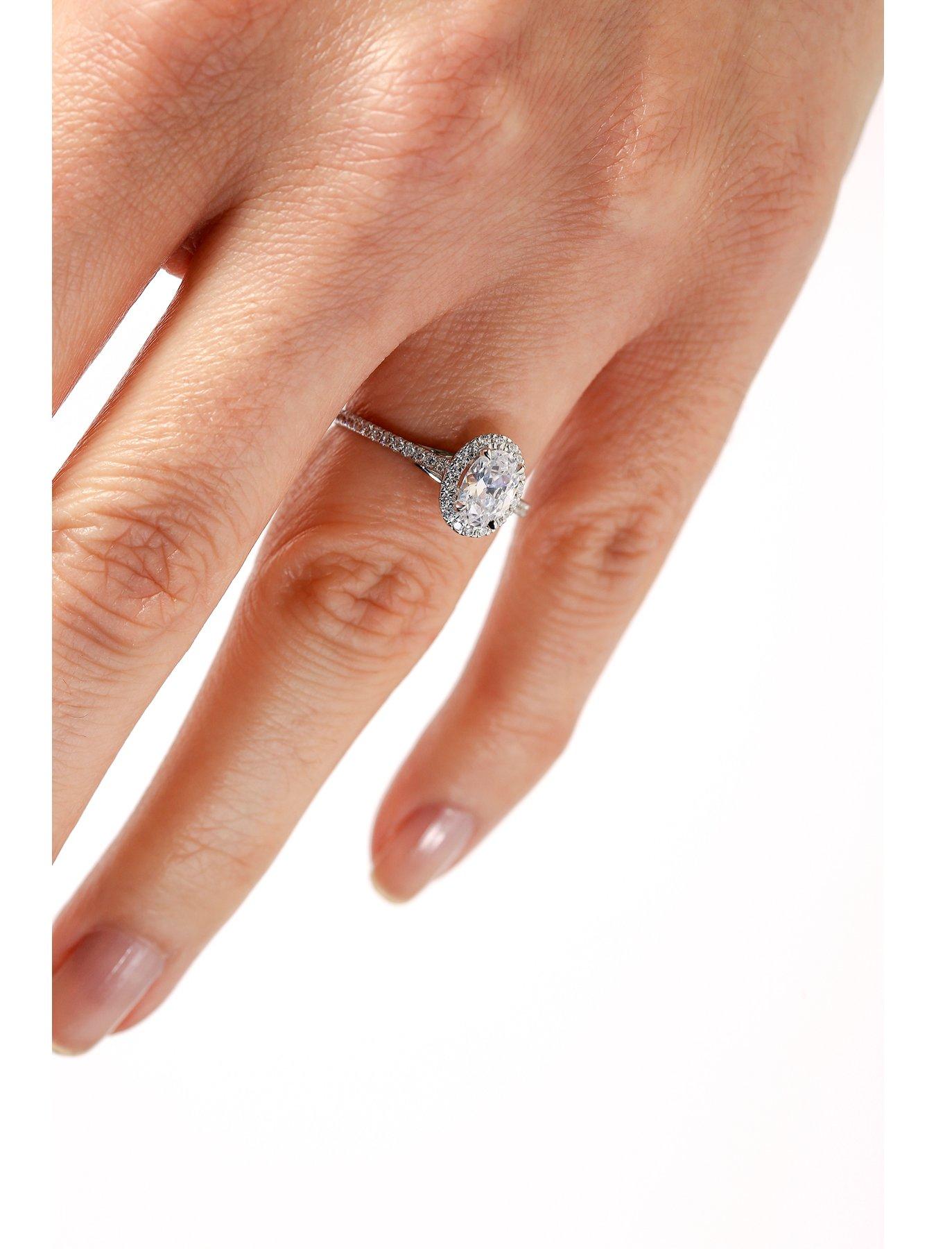 Freya Created Brilliance 9ct White Gold 0.85ct Oval Lab Grown Diamond Ring