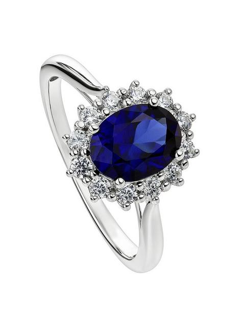created-brilliance-cate-created-brilliance-9ct-white-gold-created-sapphire-and-025ct-lab-grown-diamond-cluster-ring