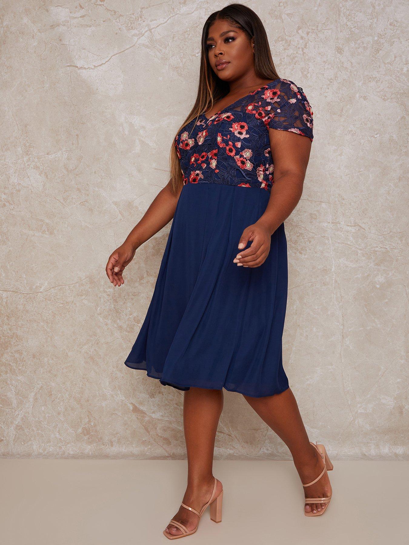 Chi chi store curve navy dress