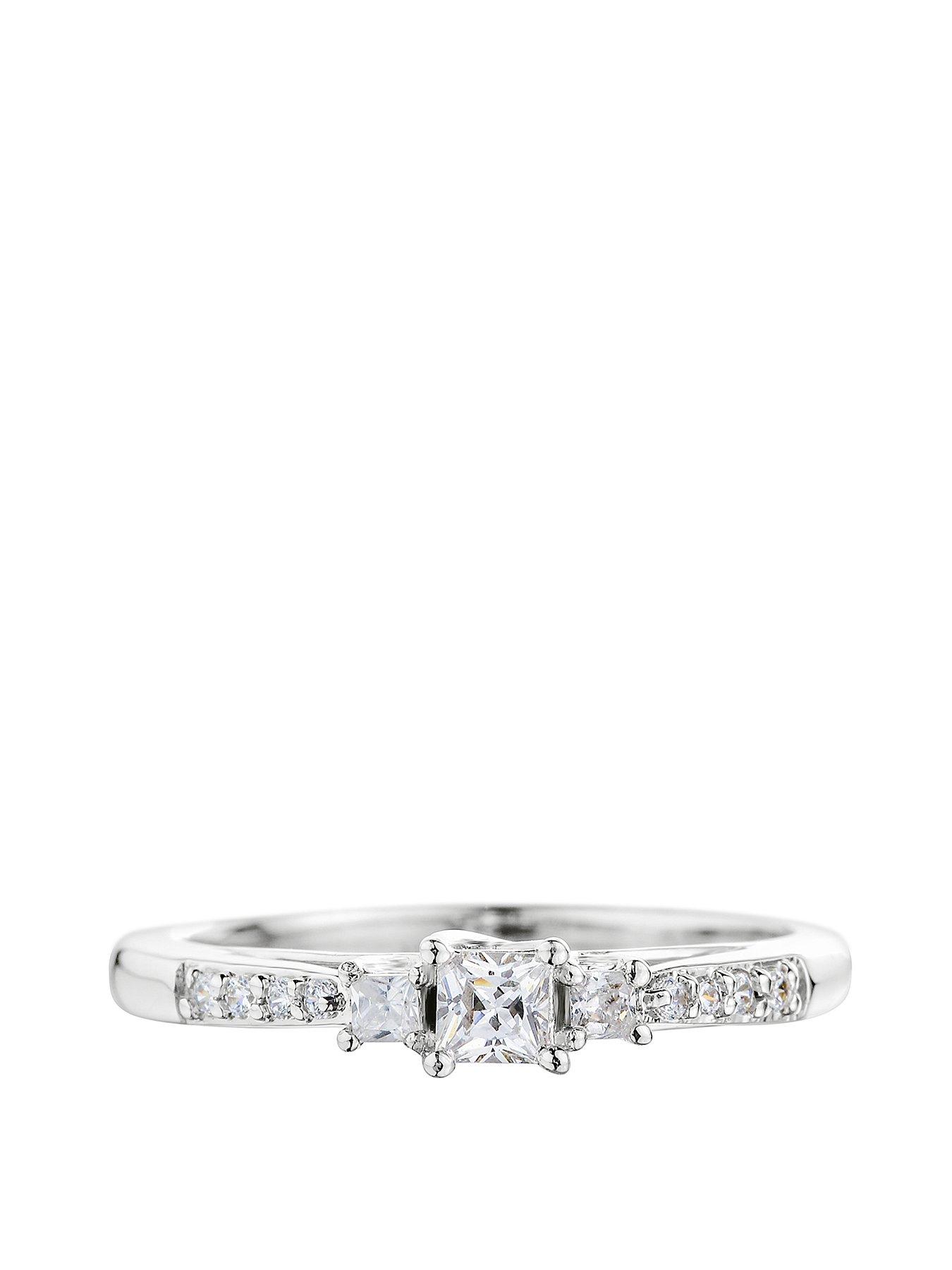 Image 2 of 5 of Love DIAMOND 9ct White Gold 0.23ct Diamond Trilogy Ring