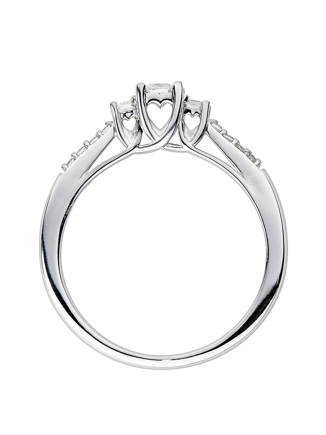 Image 3 of 5 of Love DIAMOND 9ct White Gold 0.23ct Diamond Trilogy Ring