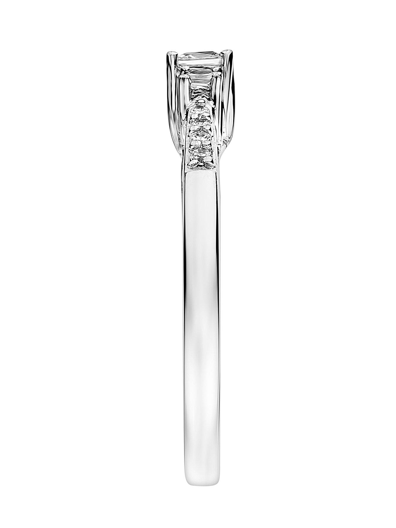 Image 4 of 5 of Love DIAMOND 9ct White Gold 0.23ct Diamond Trilogy Ring