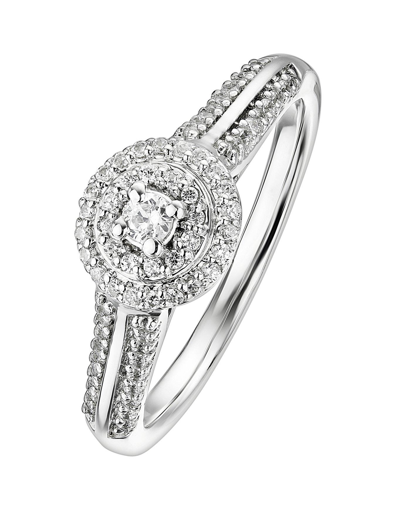 Love DIAMOND 9ct White Gold 0.25ct Diamond Ring