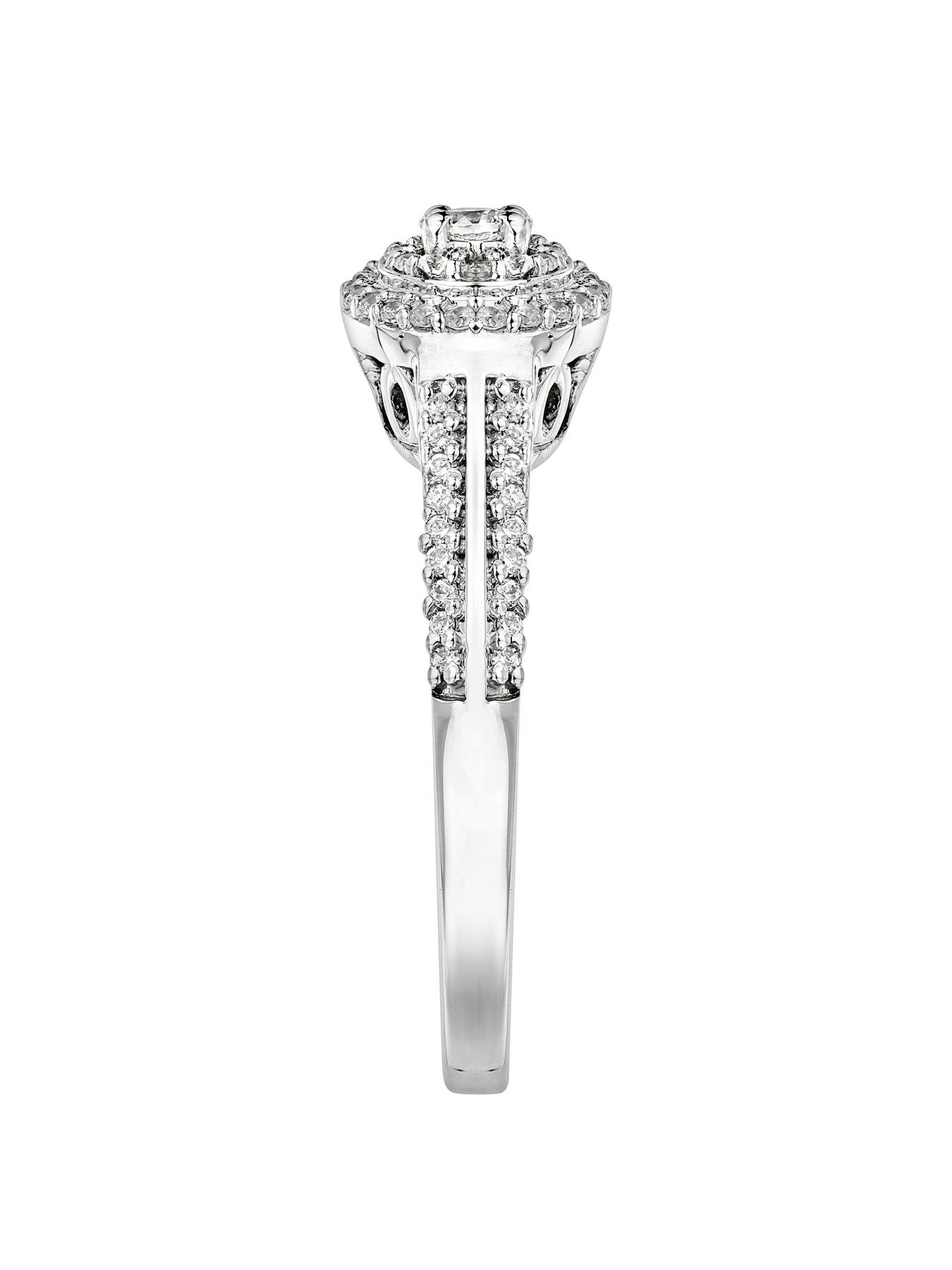 Image 3 of 5 of Love DIAMOND 9ct White Gold 0.25ct Diamond Ring