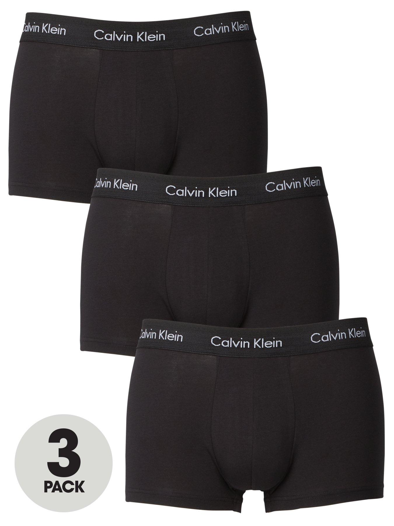 Calvin Klein 3 Pack Low Rise Trunk - Black | very.co.uk