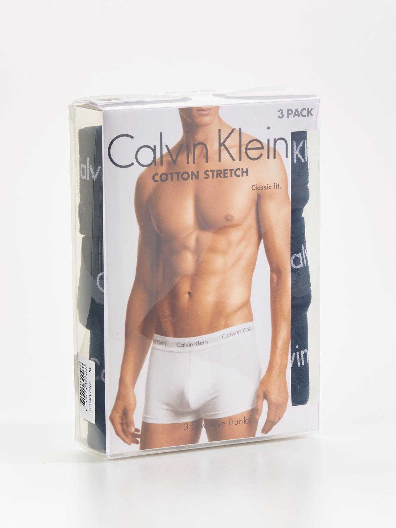 Calvin Klein 3 Pack Low Rise Trunk - Black | very.co.uk