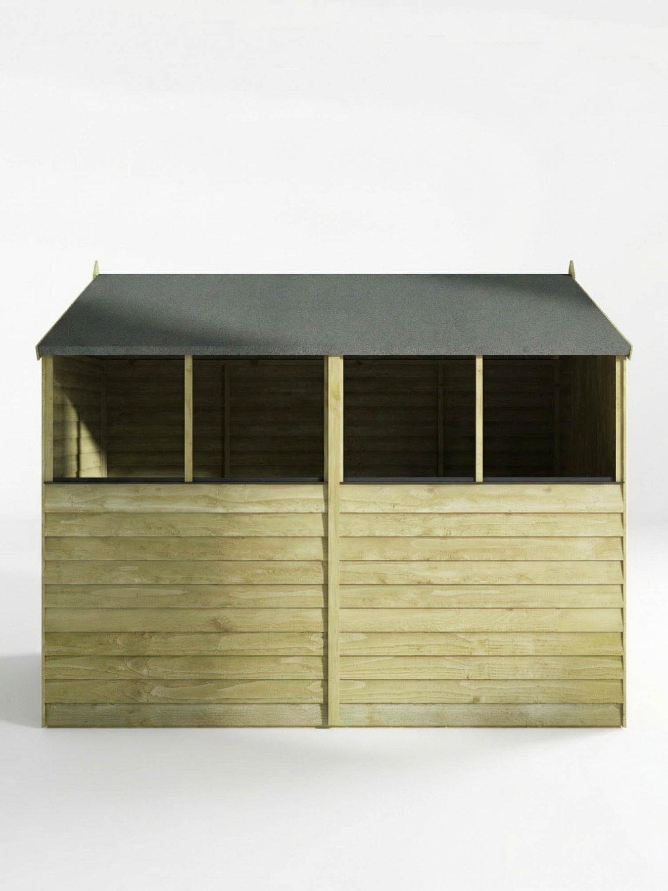 Image 3 of 5 of MERCIA 8 x 6ft Great Value Overlap Apex Shed with Windows and&nbsp;Double Doors&nbsp;- FSC&reg; Certified