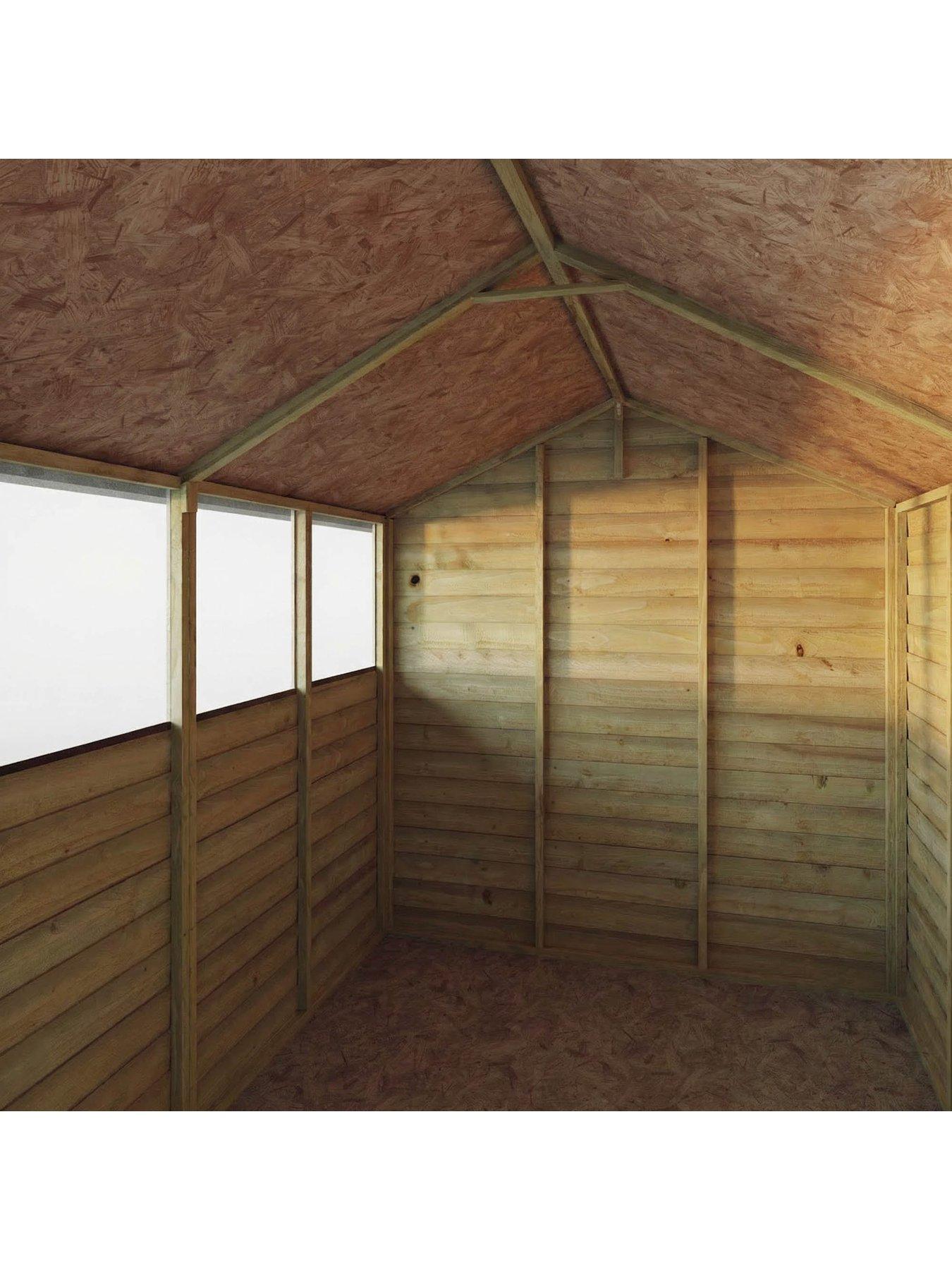 Image 4 of 5 of MERCIA 8 x 6ft Great Value Overlap Apex Shed with Windows and&nbsp;Double Doors&nbsp;- FSC&reg; Certified