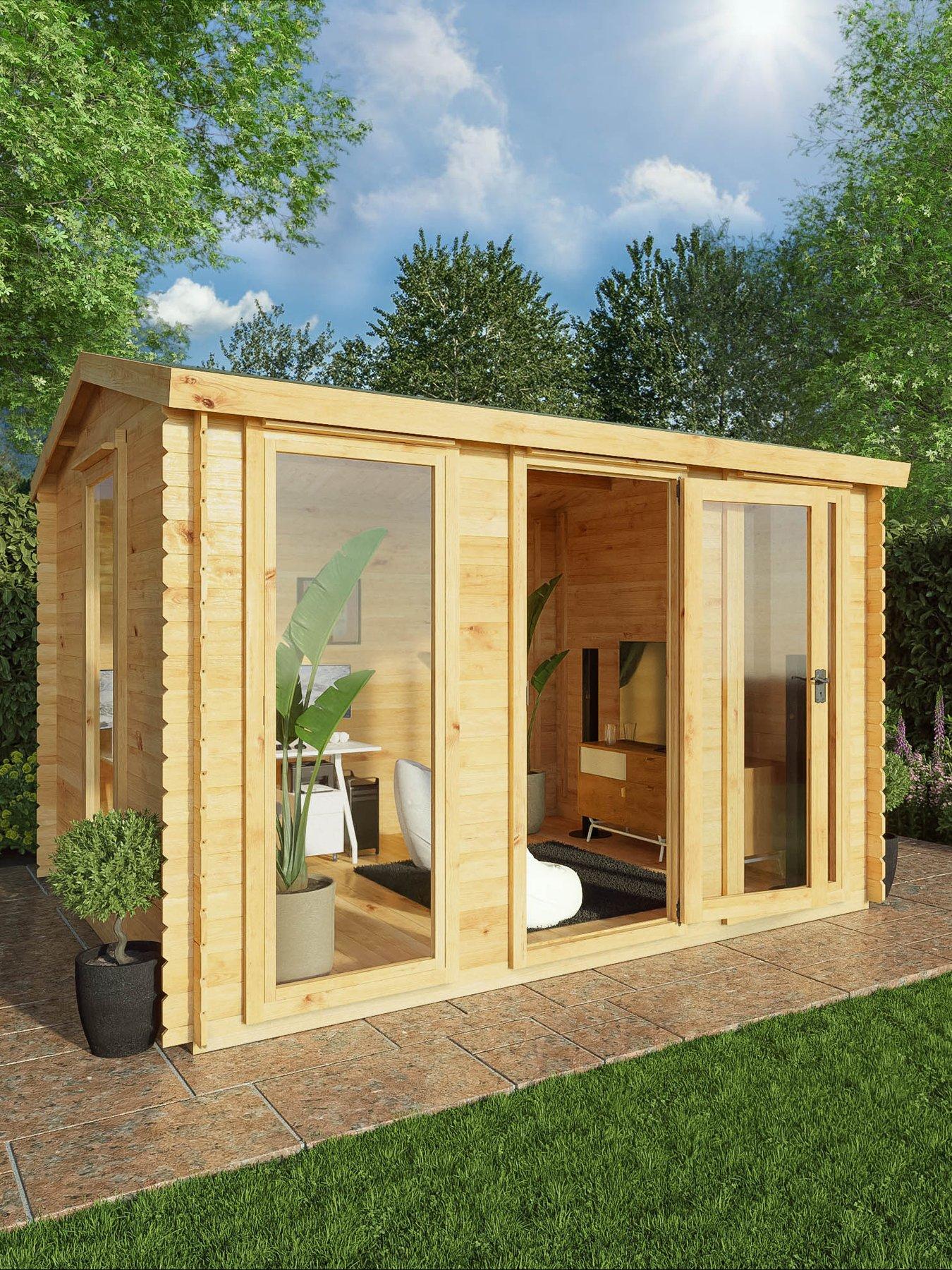 Product photograph of Mercia 3 5m X 3m Log Cabin - 19mm from very.co.uk