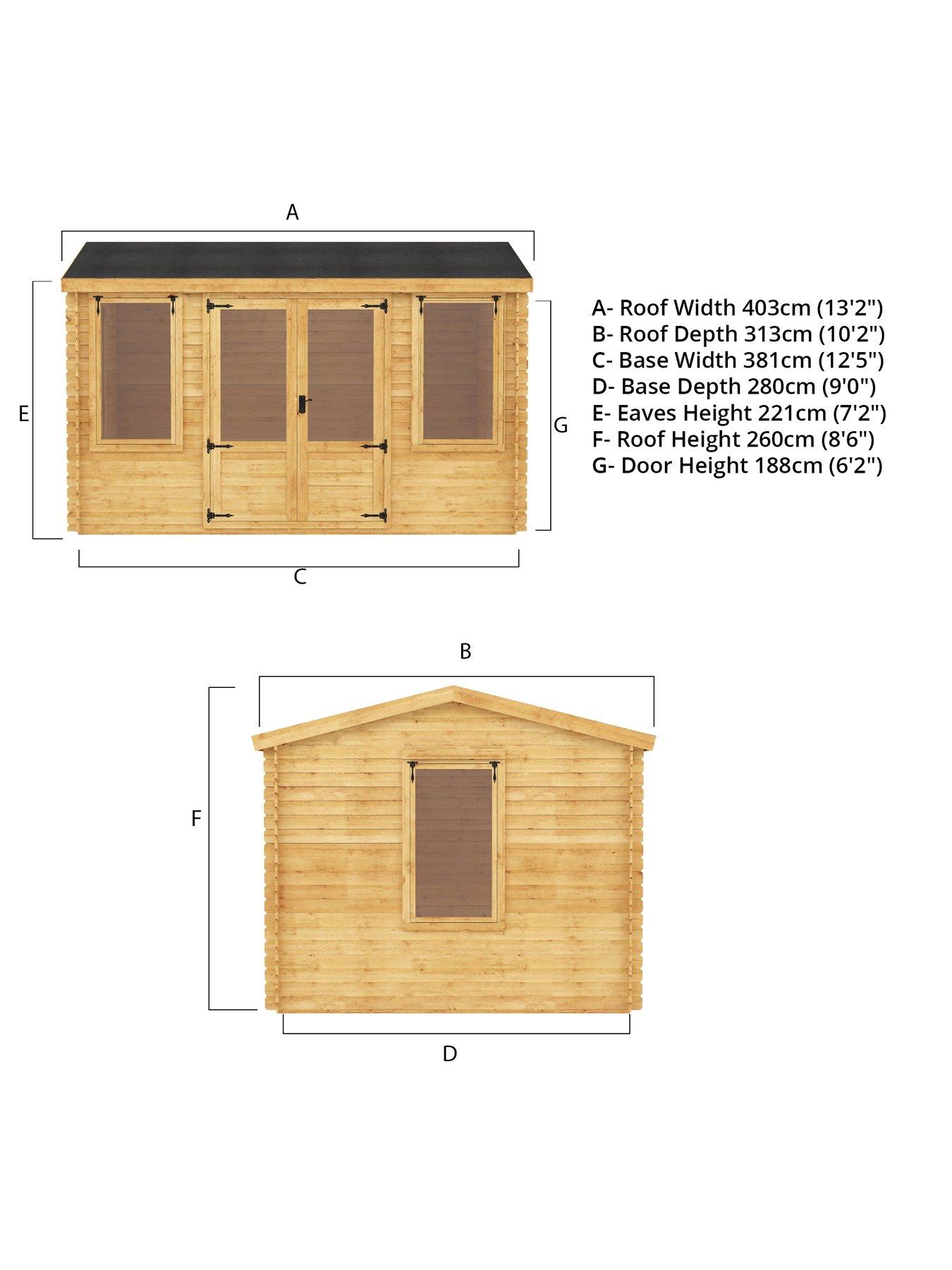 Image 5 of 6 of MERCIA 4m x 3m Reverse Apex Log Cabin - 19mm - PEFC Certified