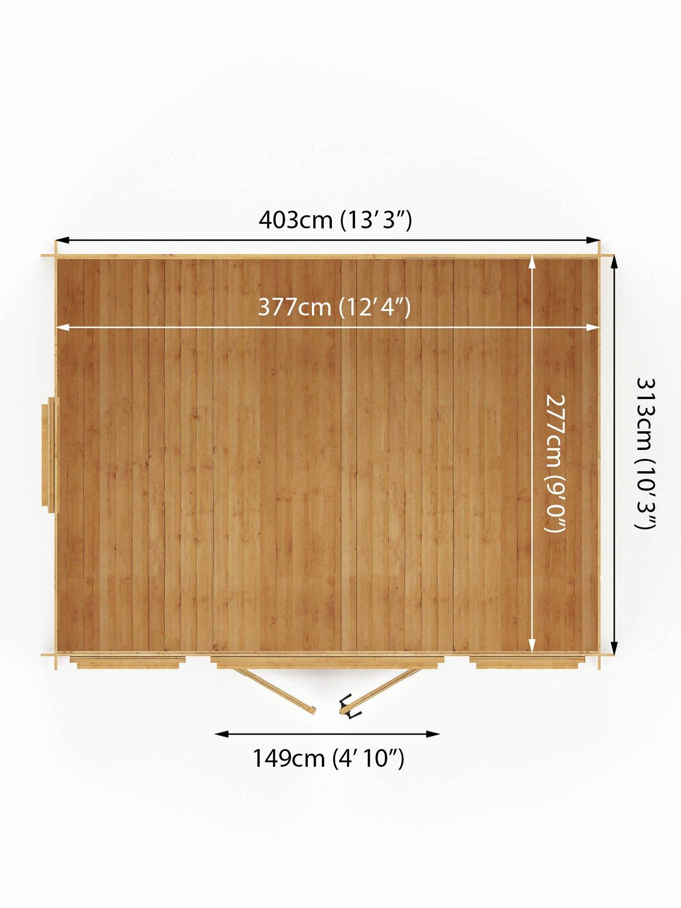Image 6 of 6 of MERCIA 4m x 3m Reverse Apex Log Cabin - 19mm - PEFC Certified