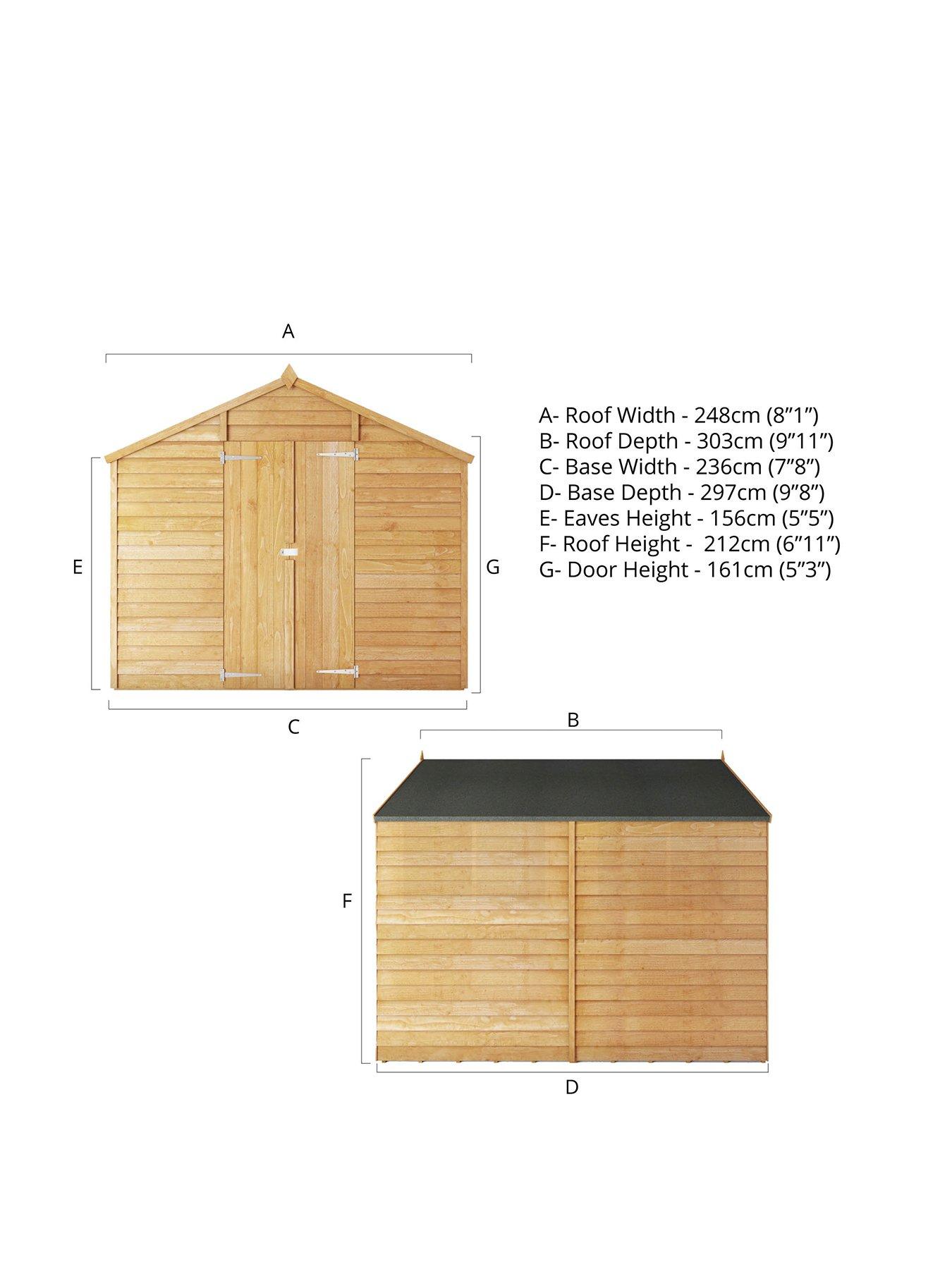Image 3 of 6 of MERCIA 10 x&nbsp;8ft Overlap Windowless Apex Shed&nbsp;- FSC&reg; Certified