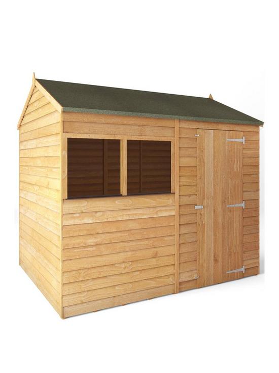 front image of mercia-8-x-6ft-great-value-overlap-reverse-apex-shed-with-window