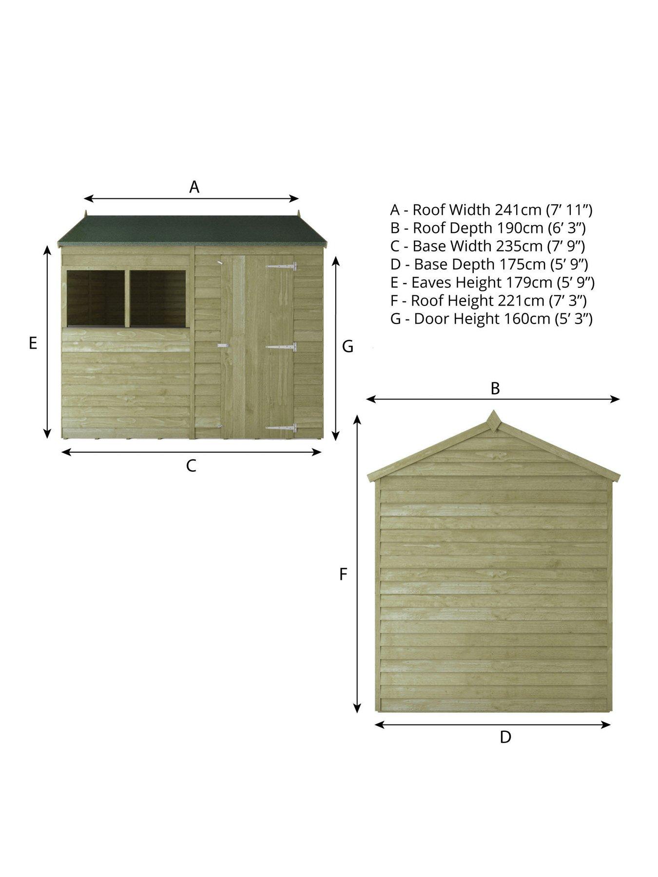 Image 6 of 7 of MERCIA 8 x 6ft Great Value Overlap Reverse Apex Shed with Window - FSC&reg; Certified