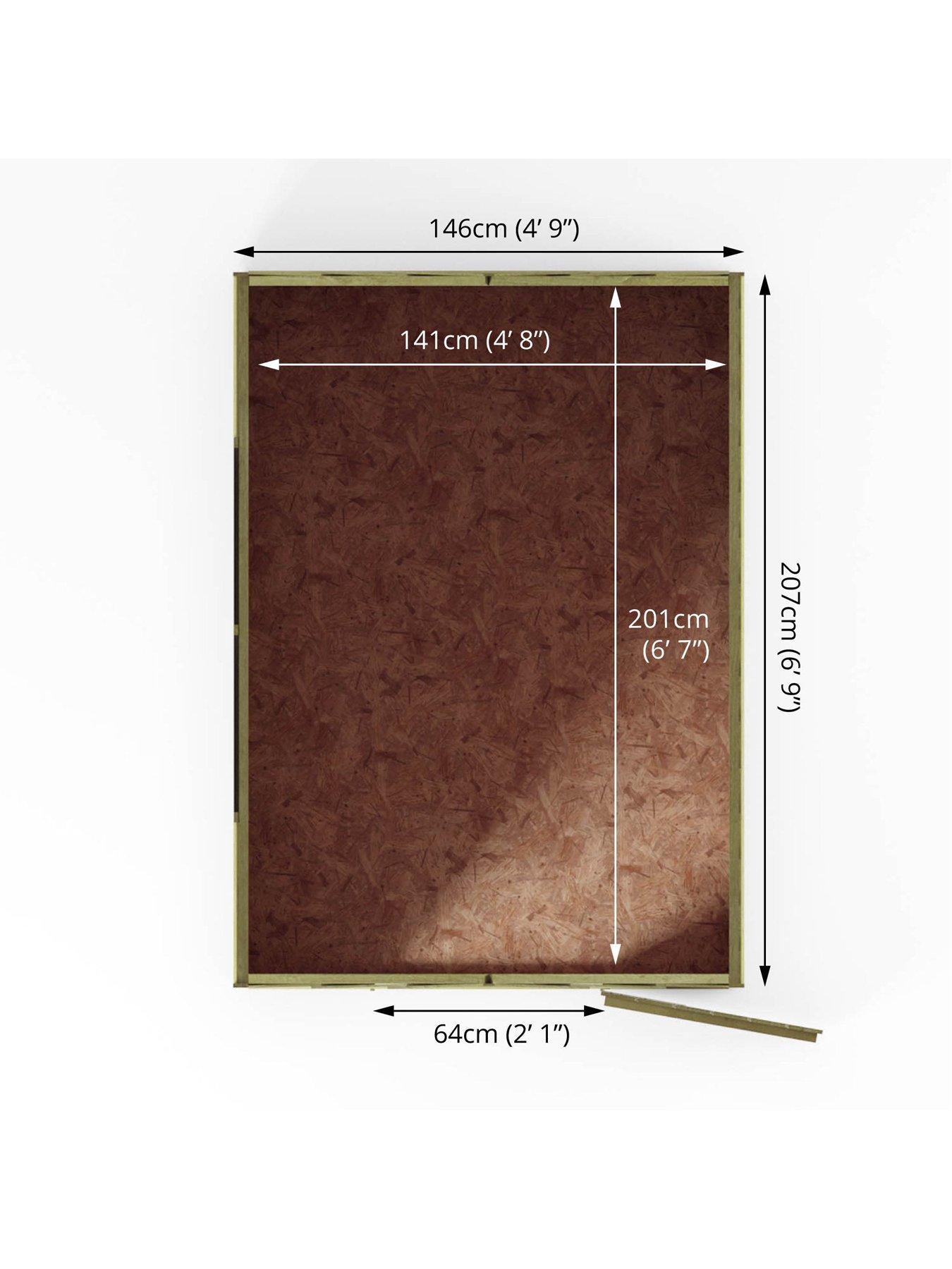 Image 5 of 5 of MERCIA 7 x&nbsp;5ft Windowless Overlap Apex Shed - FSC&reg; Certified
