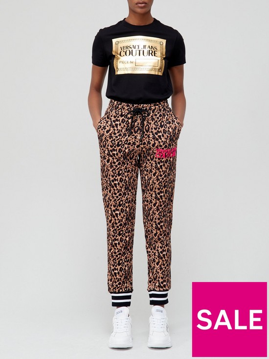 stillFront image of versace-jeans-couture-leopard-print-joggers-leopard
