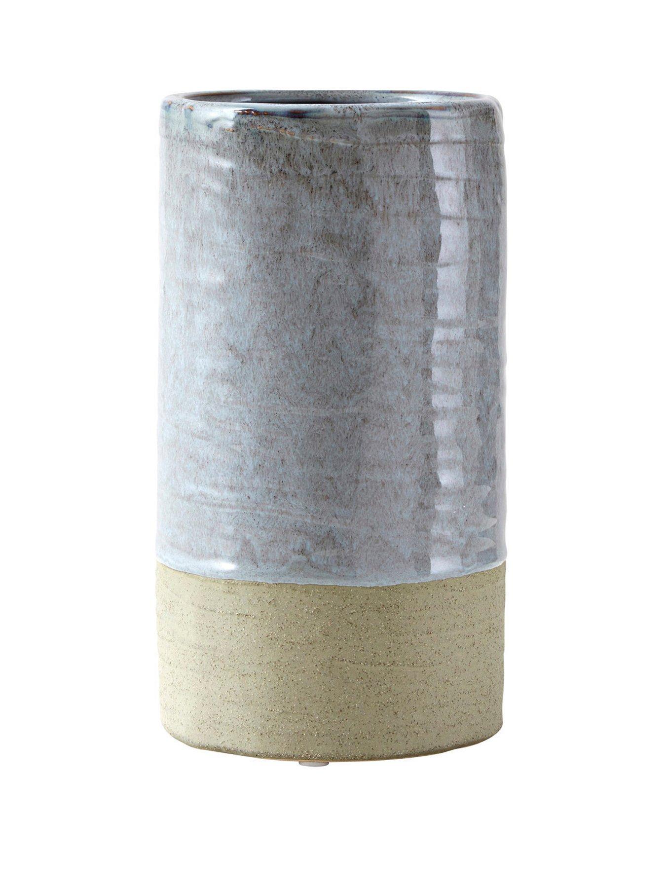 Portable Small Grey Vase, Versatile Flower Vase, Glazed Finish Stoneware, Ceramic Pottery Vase