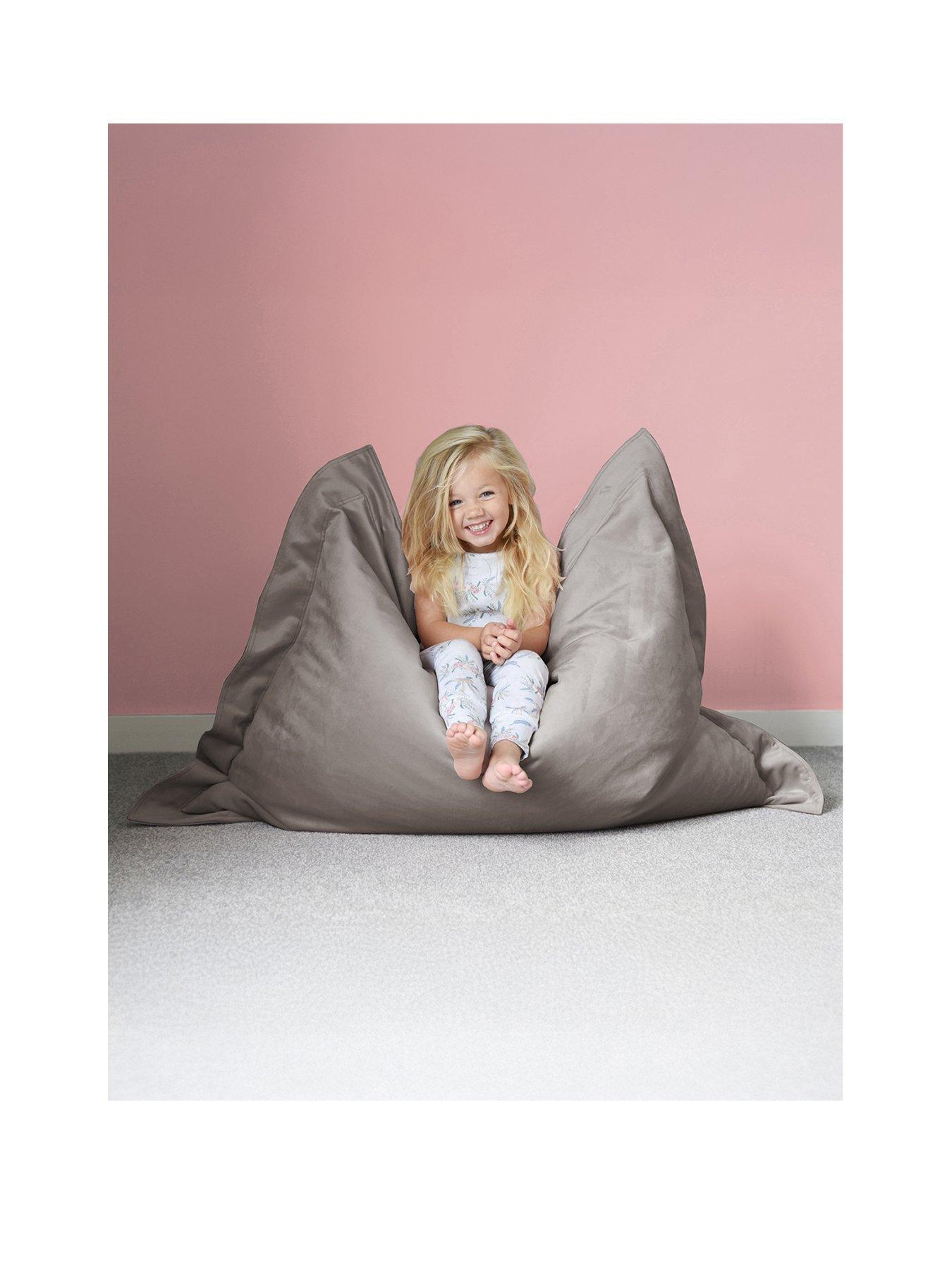Product photograph of Rucomfy Childrens Velvet Junior Squarbie Beanbag from very.co.uk