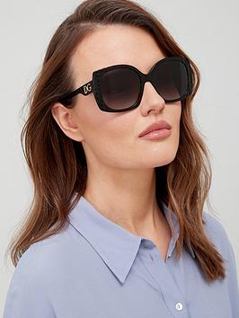 dolce & gabbana medium mono sunglasses - black