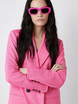 River Island Narrow Sports Glam Sunglasses - Pink, Pink, Women