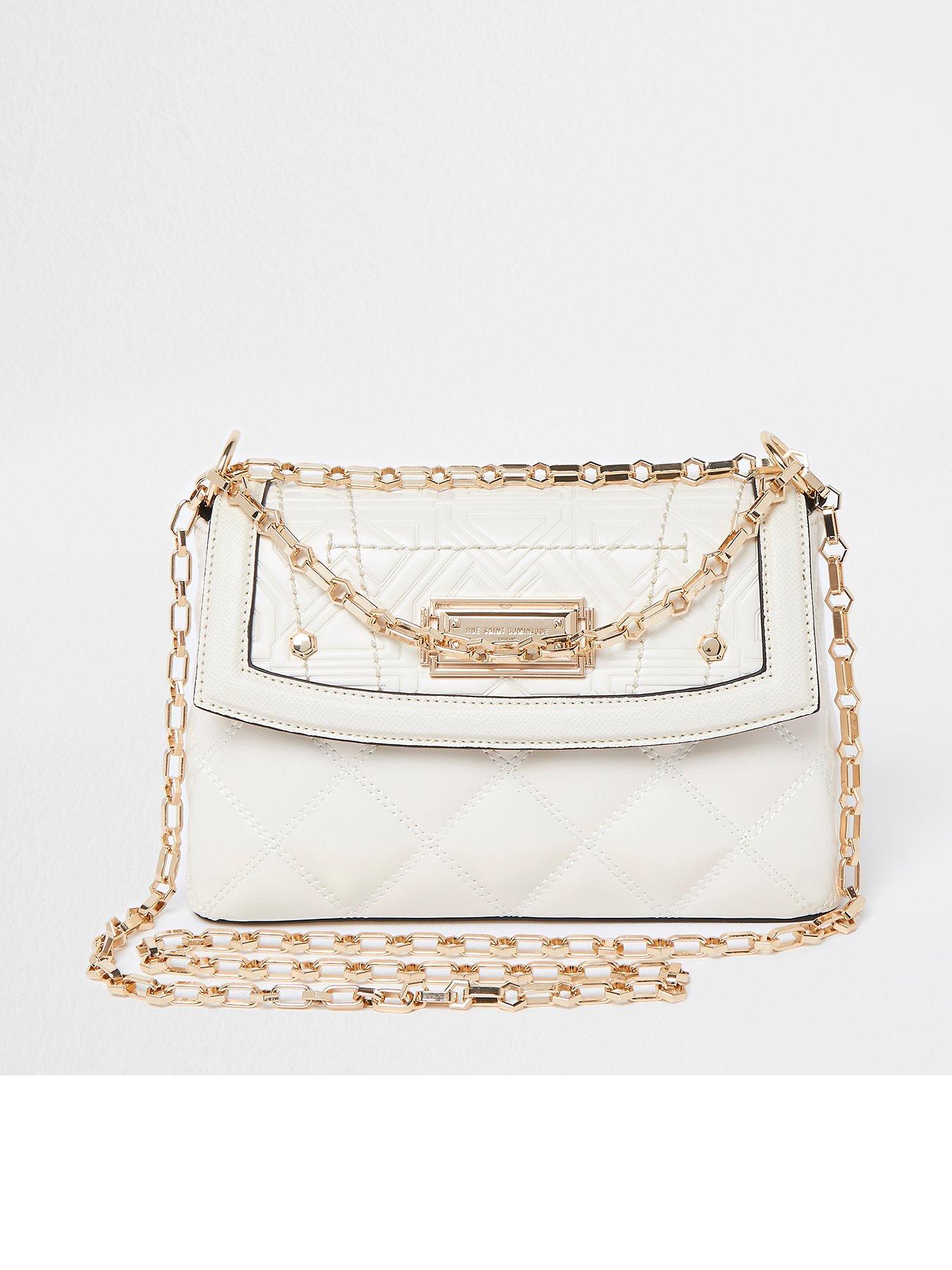 River Island Rue Saint Dominique Shoulder Bag Cream very.co.uk
