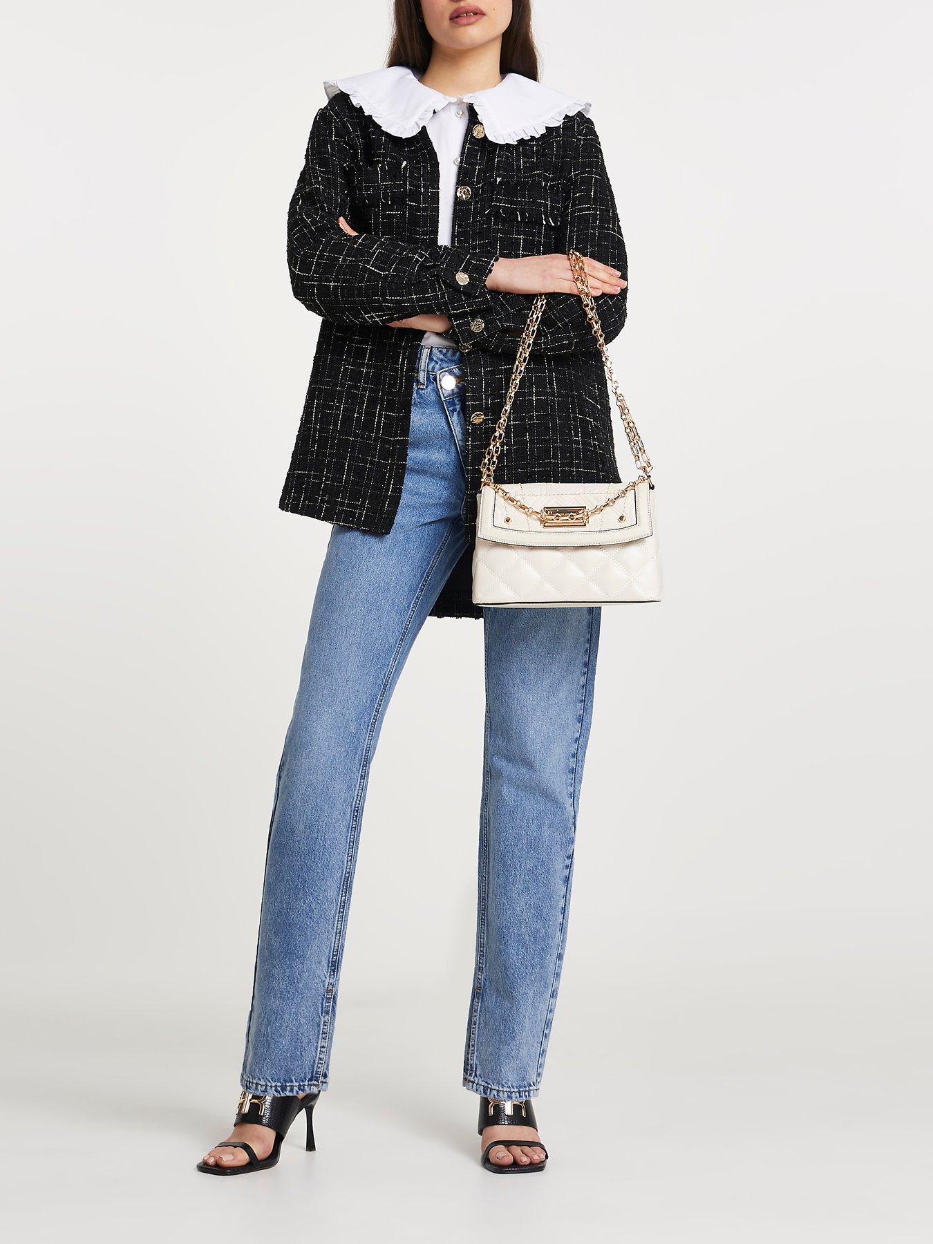 River Island Rue Saint Dominique Shoulder Bag Cream very.co.uk