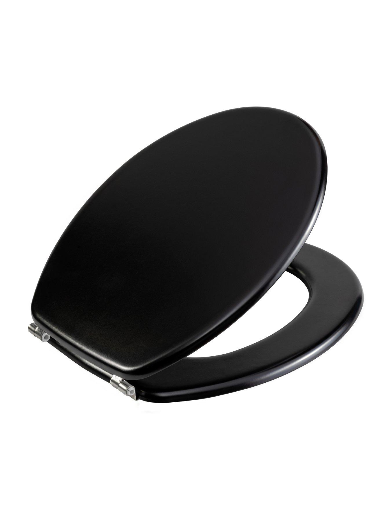 Black soft shop close toilet seat